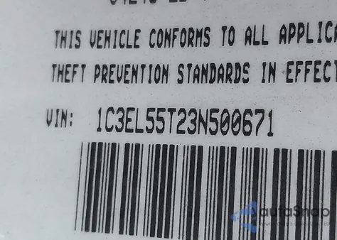 2003 Chrysler Sebring Lxi from USA, damaged, VIN 1C3EL55T23N500671